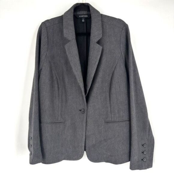 41Hawthorn Women's Chevron Single Breasted One Button Blazer Jacket Gray Size 2X - Picture 1 of 9
